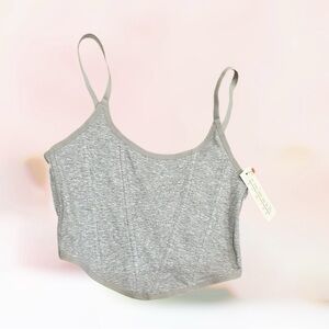 Colsie Grey Corset Tank | Size L | NWT